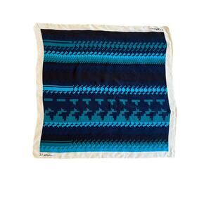 3.1 Philip Lim Silk Scarf Blue Geometric Print Square Designer Quiet Luxury